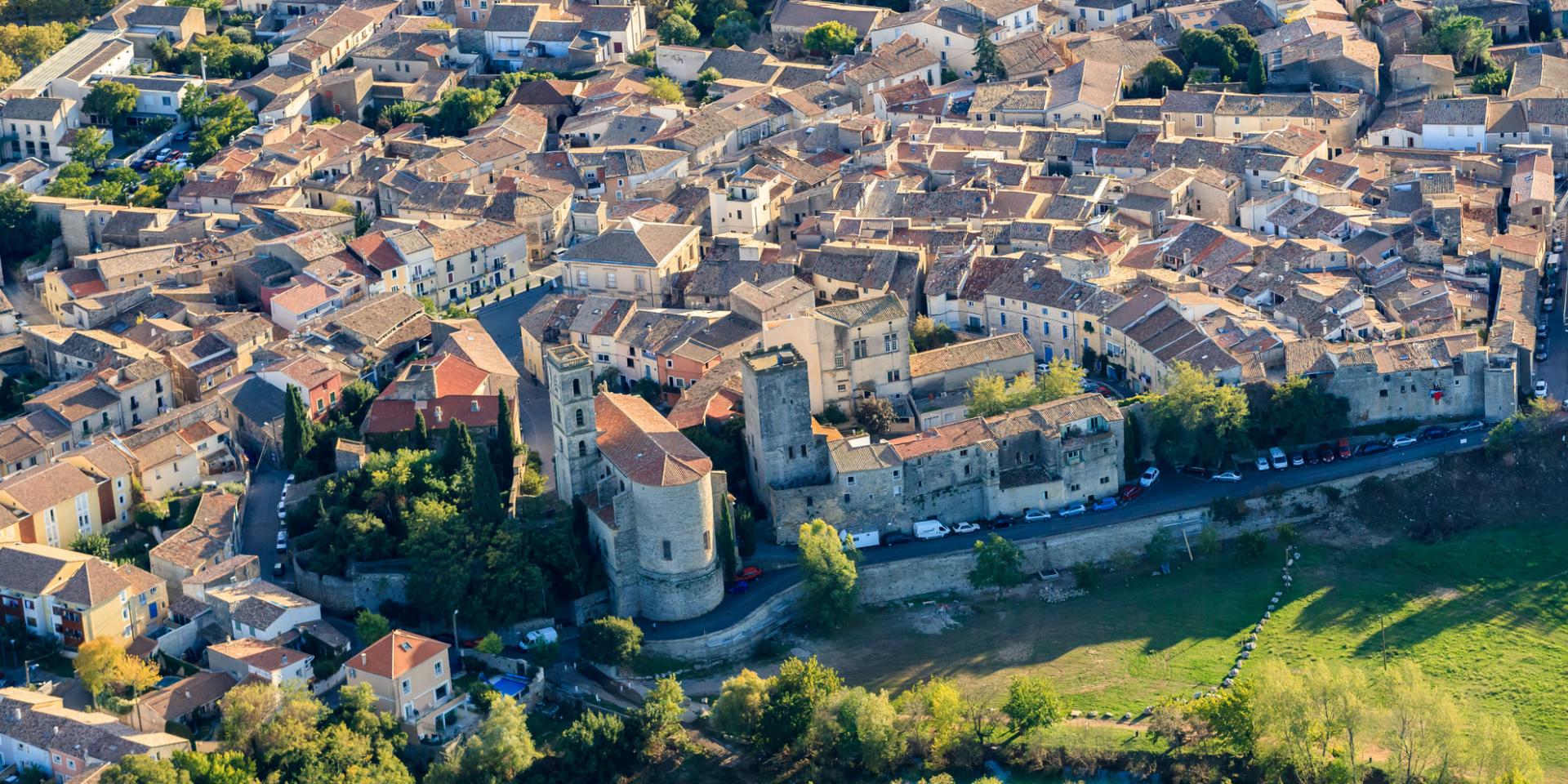 Cournonterral Illustration de la métropole de Montpellier lors d'un vol en hélicoptère en automne