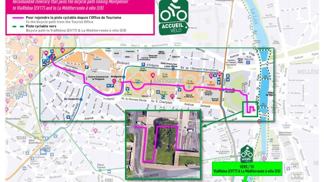 Itineraire Conseillé Pour Rejoindre La Piste Cyclable depuis Montpellier